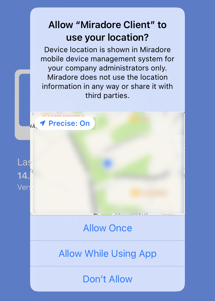 Allow the use of your location on the device.
