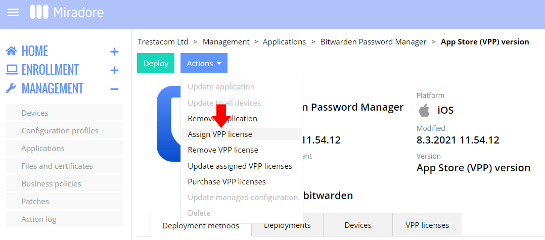 How to manage license assignments manually for Apple VPP apps