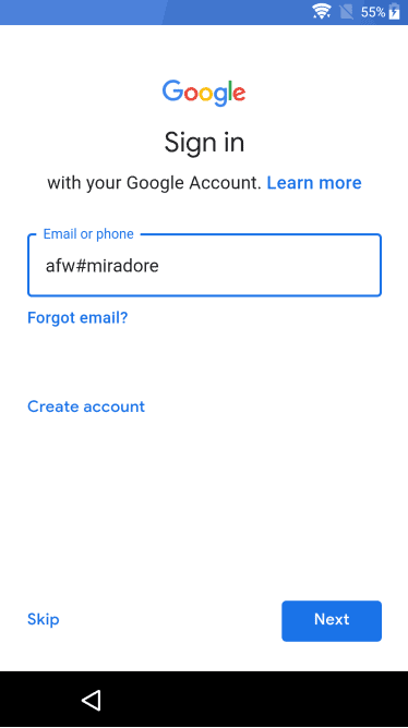 Sign in with your Google account.