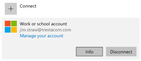 Connect to work or school account.