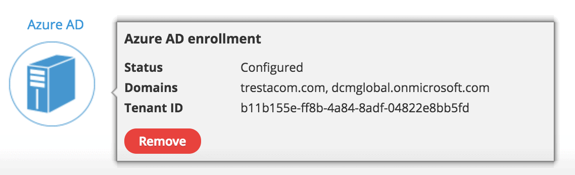 Azure AD enrollment configured.