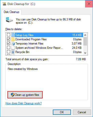 Clean up system files