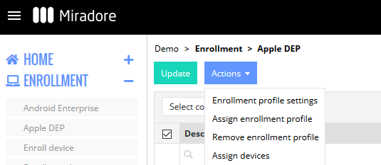 Remove enrollment profile