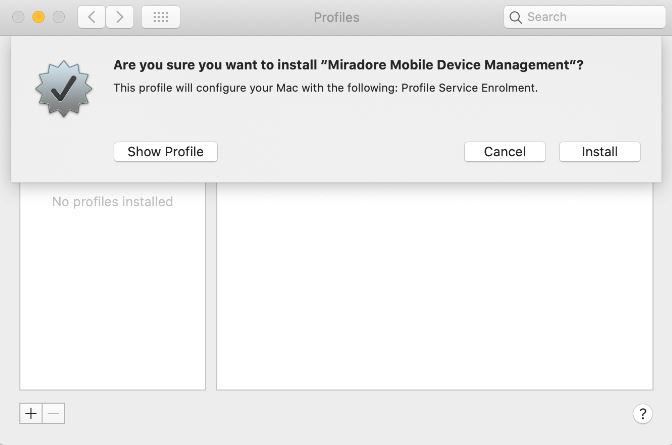 Install Miradore mobile device management
