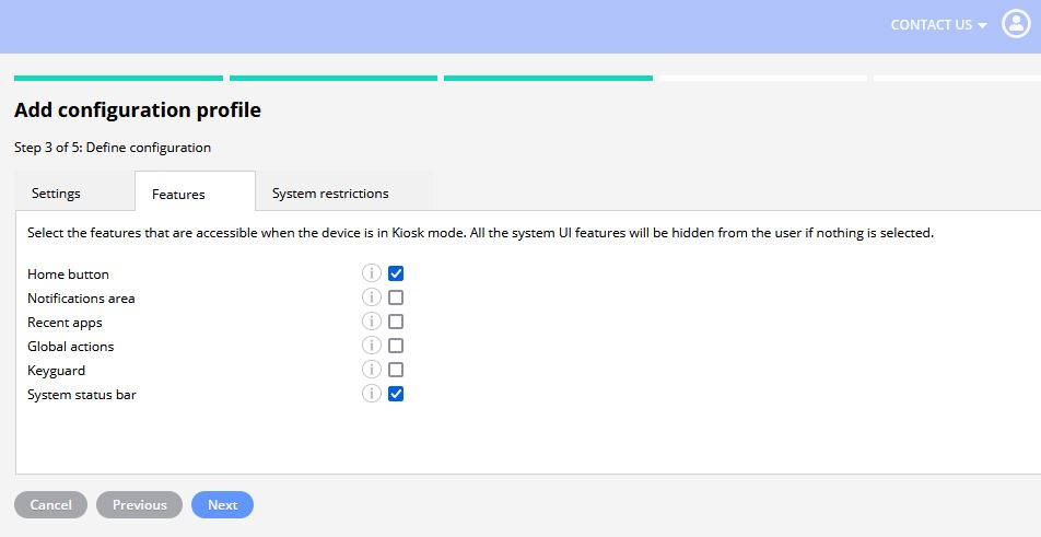 Enabling the Home button for multi-app kiosk mode on Android devices