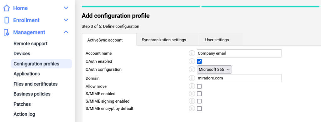 Miradore - miradore mail for exchange configuration profile ios