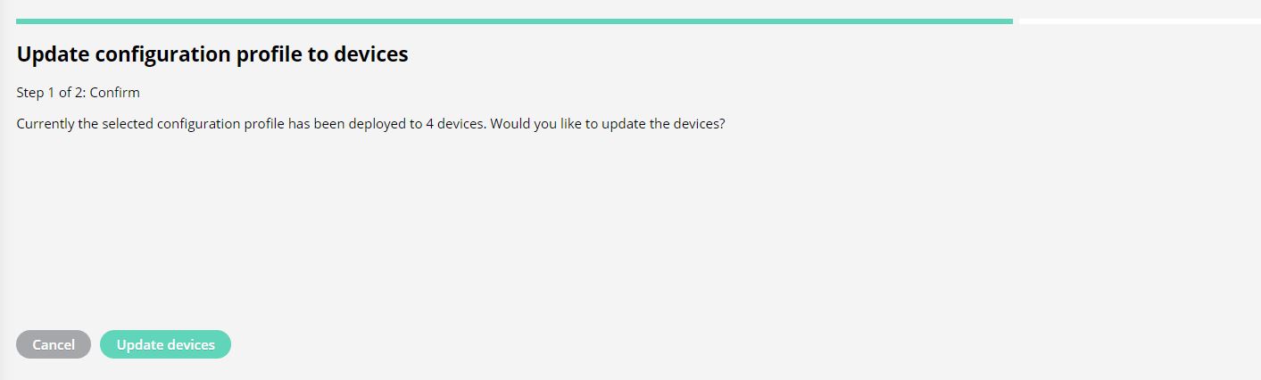 Update edited configuration profile to devices