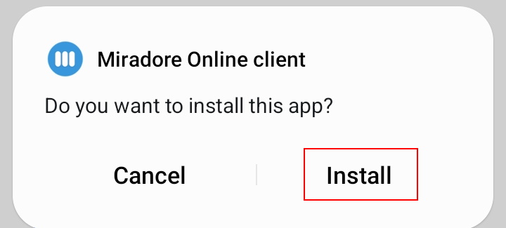 Select Install once prompted if you want to install this app.