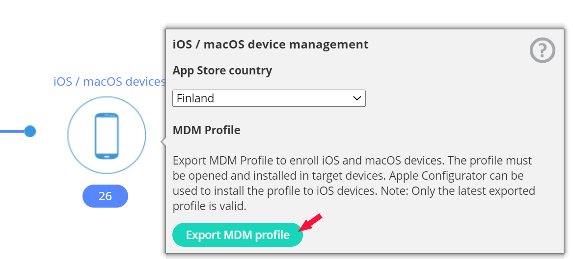Download the MDM profile to install manually for Apple device
