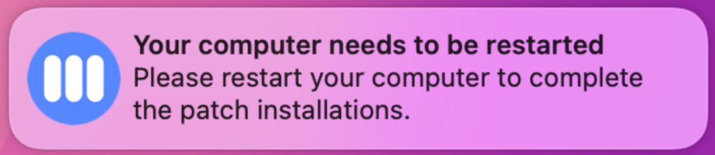 macOS patch management notification