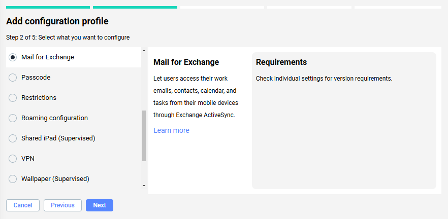 Miradore - ios mfe config profile