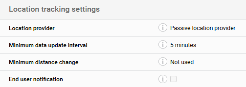 Miradore - android location tracking profile settings