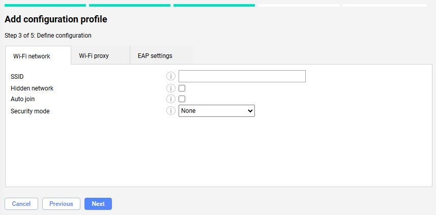 Miradore - ios wifi settings