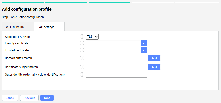 Miradore - android wifi config eap settings